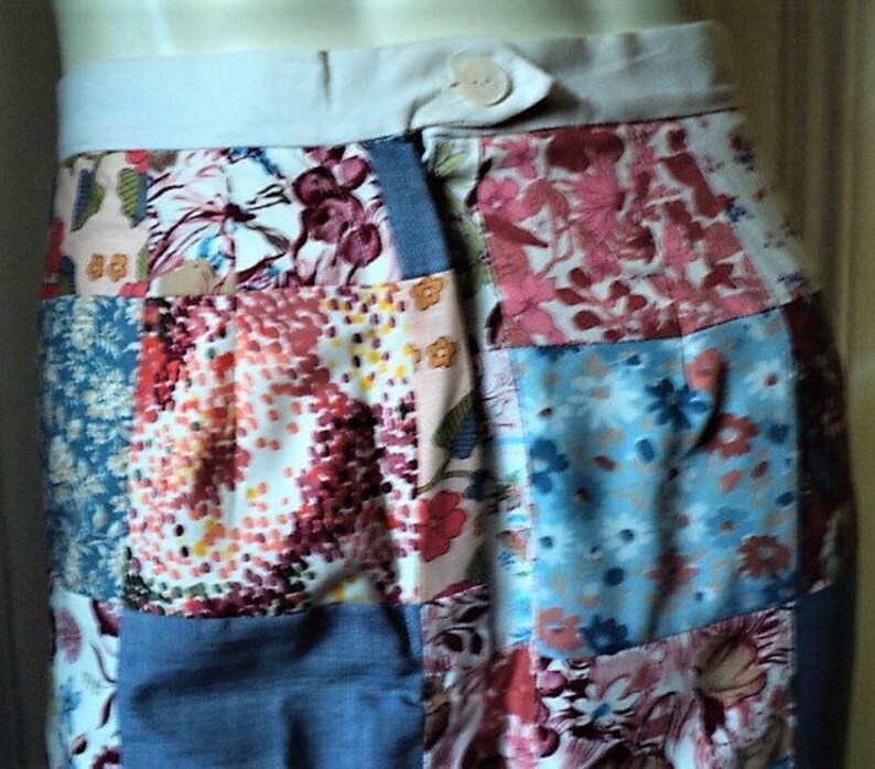 Made in AMeRiCa Size 8 Artisans Workshop American Craft Movement PATCHWORK PANT Folk Art Handmade Appalachia MOUNTAIN ARTiSaNS