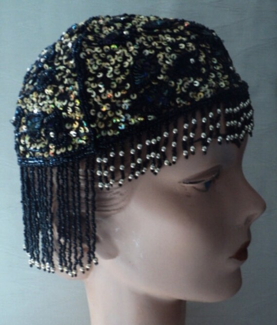 great gatsby beaded hat