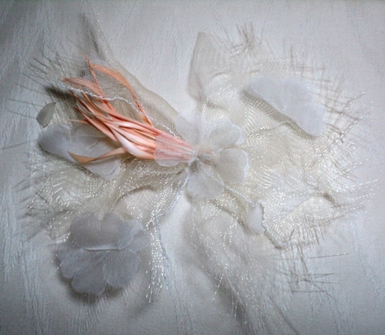 FLORAL PIN Derby Pin Gatsby Fantasy Floral Brooch Ivory WHITE Flower Pin Lapel Pin Pin White Silk Floral Brooch Roaring 20/'s,