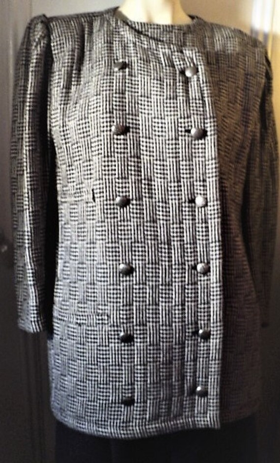 JACKET, Wool Jacket Houndstooth, Double Breasted … - image 3