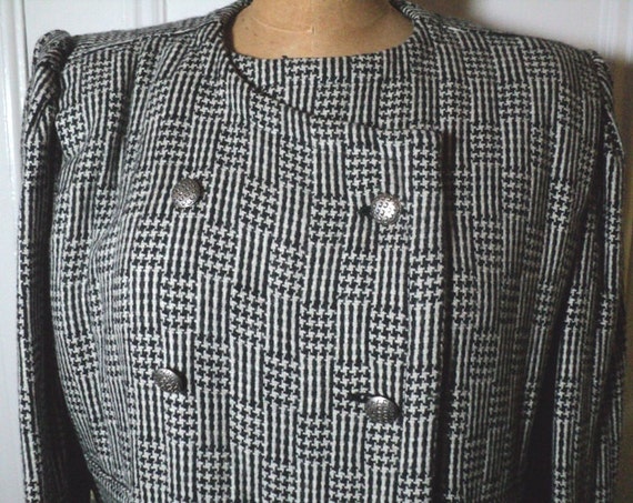 JACKET, Wool Jacket Houndstooth, Double Breasted … - image 1