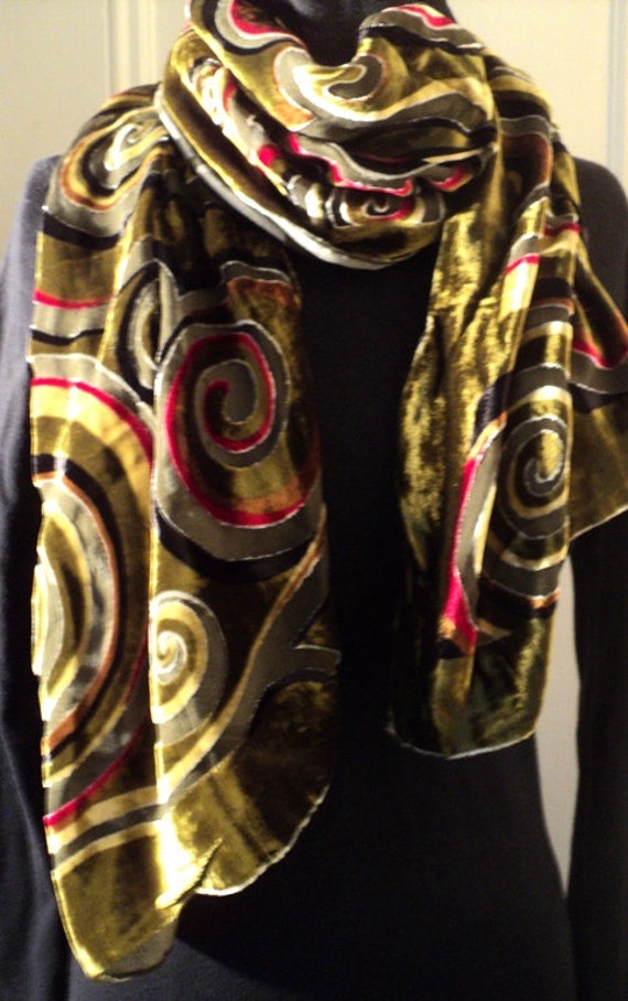 Devoré, Burn Out Silk, Velours Devoré Soie, Burnt… - image 2