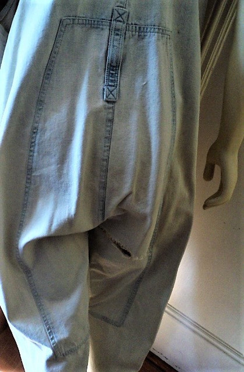 Bibbed Overall Made in Denmark DeNIM OVERaLLS 70s Vintage TRANSIT PAR-SUCH Ripped Acid Washed