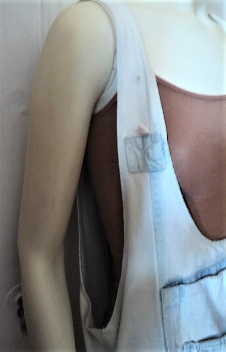 Bibbed Overall Made in Denmark DeNIM OVERaLLS 70s Vintage TRANSIT PAR-SUCH Ripped Acid Washed
