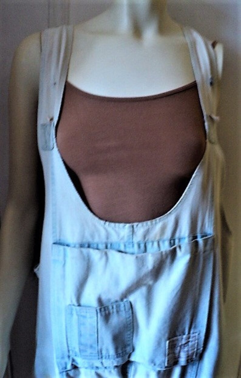 Bibbed Overall Made in Denmark DeNIM OVERaLLS 70s Vintage TRANSIT PAR-SUCH Ripped Acid Washed