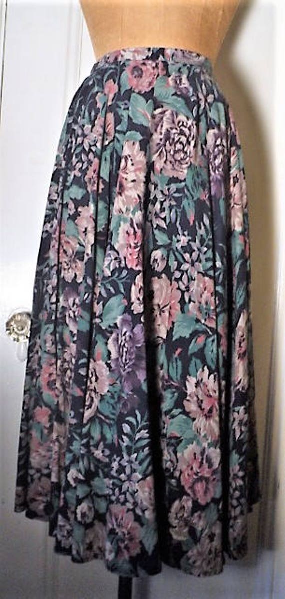 SKIRT, FLORAL, FULL CIRCLe, Swing Skirt, Bias Cut… - image 8