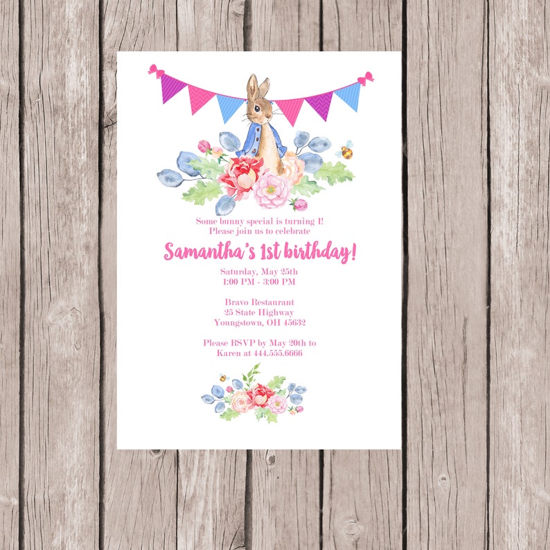 Peter Rabbit Invitationspeter Rabbit Baby Shower Invitation Etsy