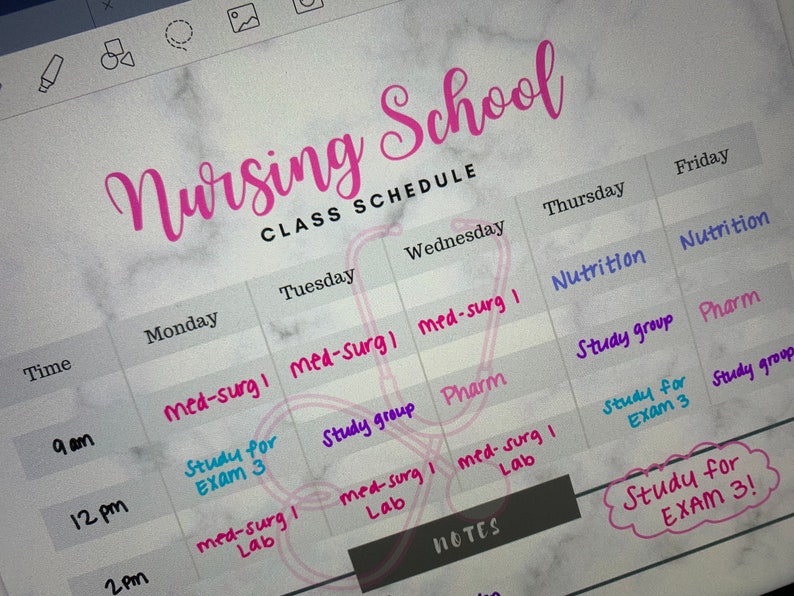 nursing-school-class-schedule-pdf-digital-download-you-fill-out