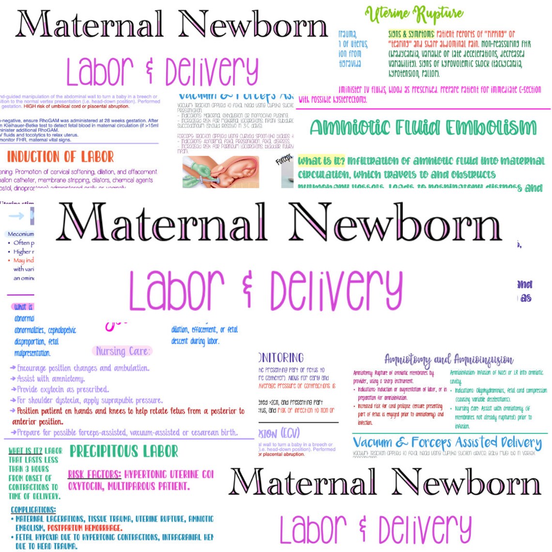 Labor and Delivery Maternal Newborn OB Nursing Notes Etsy