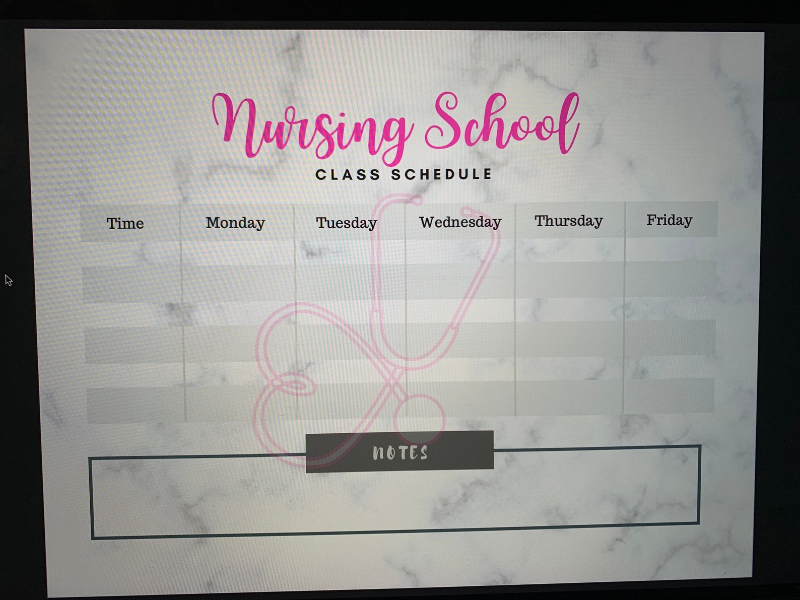 nursing-school-class-schedule-pdf-digital-download-you-fill-out