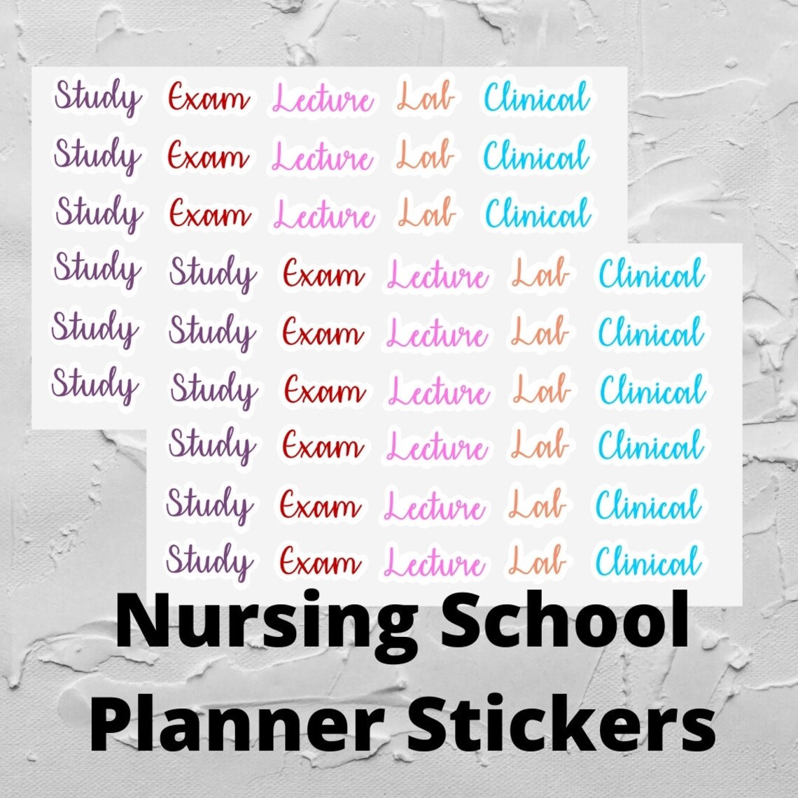 Nursing School Planner Stickers 2 Sheets 60 Stickers Total Nursing