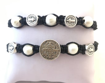 St Benedict bracelet. Adjustable bracelet. Religious bracelet