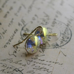 12 mm Swarovski rivoli-oorbellen (aurora borealis)
