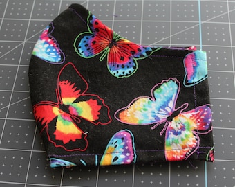 Máscara de mariposas oscuras con bolsillo para filtro