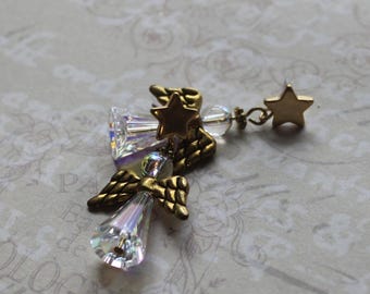 Pendientes de ángel con cierre de Swarovski