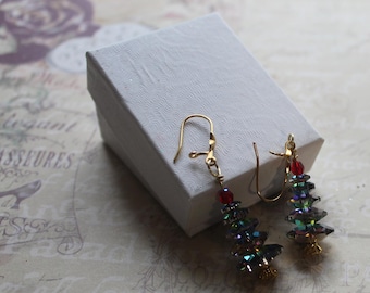 Crystal Christmas tree earrings (vitrail medium)