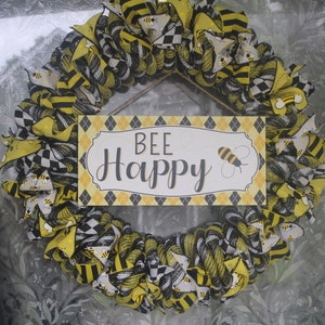 Bee Happy Honeybee wreath