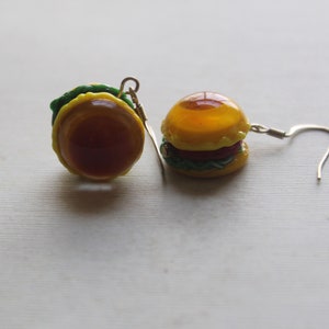 Lampwork cheeseburger earrings