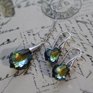 Sterling Silver Swarovski crystal necklace and earrings set (Sahara)