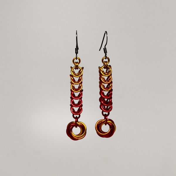 Chainmaille box weave Phoenix earrings