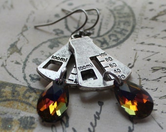 サイエンスビーカー スワロフスキー イヤリング