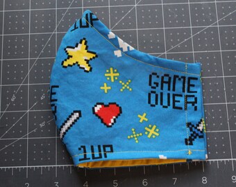 8-bit Video Game mask w/filter pocket