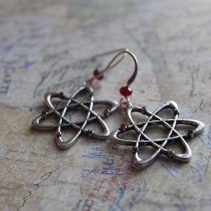 Rainbow atom earrings