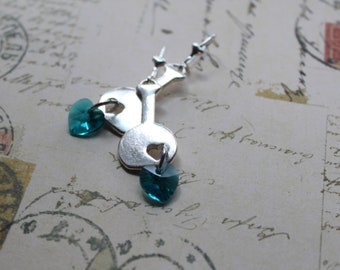 スワロフスキー ハートビーカー イヤリング