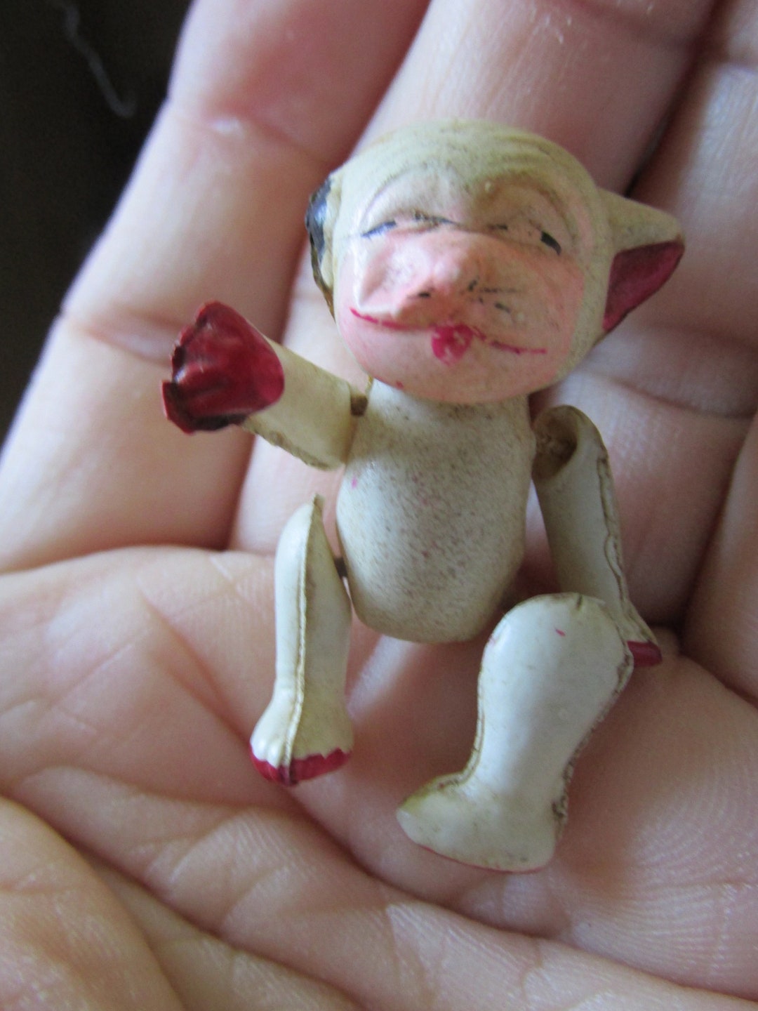 Rare BONZO the DOG Celluloid Jointed Penny Doll Measures 1 1/2