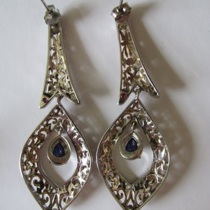 Designer Roberto Coin SAPPHIRE doorboorde elegante Italiaanse OORBELLEN Sterling met vermeil accent (inclusief handelsmerk robijn) Gesigneerd TJC925 RC afbeelding 9