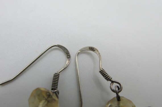 Dangling STERLING & Cut GLASS Pierced EARRINGS Ma… - image 5