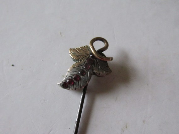 Art Nouveau Vermeil Sterling Leaf FRENCH STICK PI… - image 8