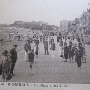 歴史的な WIMEREUX フランスの写真ポストカード 1910 年代のコレクション 10 枚、間にティッシュ ペーパーが入っています。サイズ 5 7/8 インチ x 3 1/2 インチ