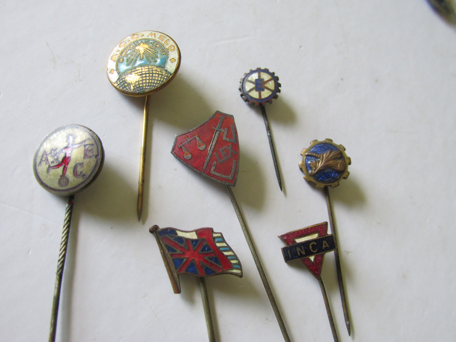 Antique ENAMEL STICK PINS Lapel Pins Worldwide Collectible Etsy