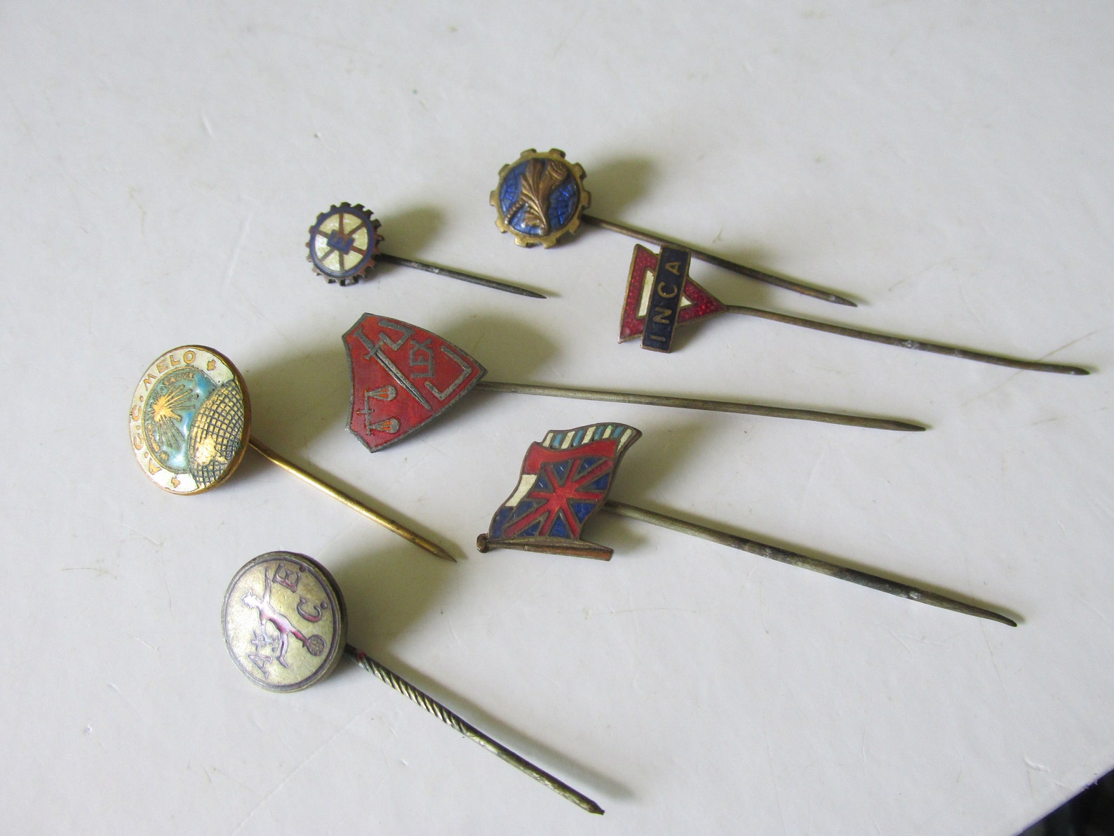 Antique ENAMEL STICK PINS Lapel Pins Worldwide Collectible Etsy