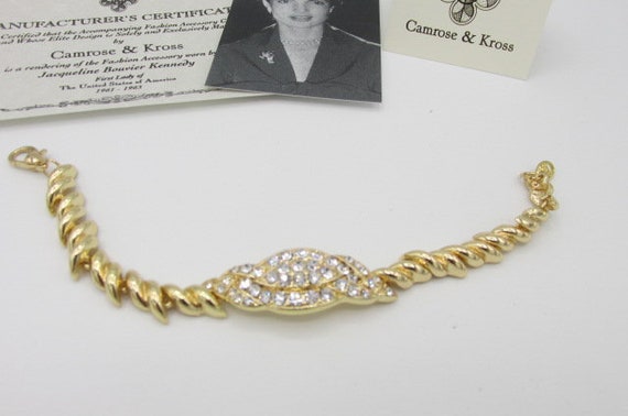 Jackie Kennedy Camrose Kross 7 1/2" BRACELET w/ 1… - image 3