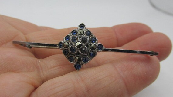 Broche Ancienne Raisin En Argent Plaqué Avec Perles Et Marcassites - Occasion Bon état