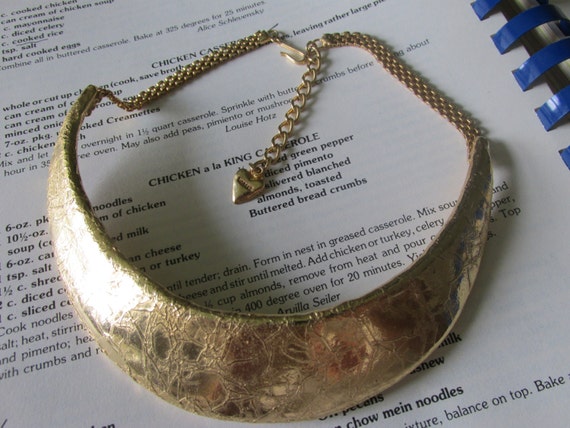Rare MOSELL BIB NECKLACE Golden Kid Gold Plating … - image 1