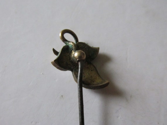 Art Nouveau Vermeil Sterling Leaf FRENCH STICK PI… - image 4