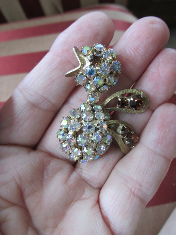 Glowing WEISS Baby CHICK BROOCH Auro Borealis & B… - image 8