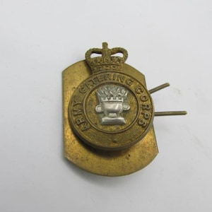 British ARMY Catering Corps MILITARY Collar Badge WW1 1930&#39;s War Collectible
