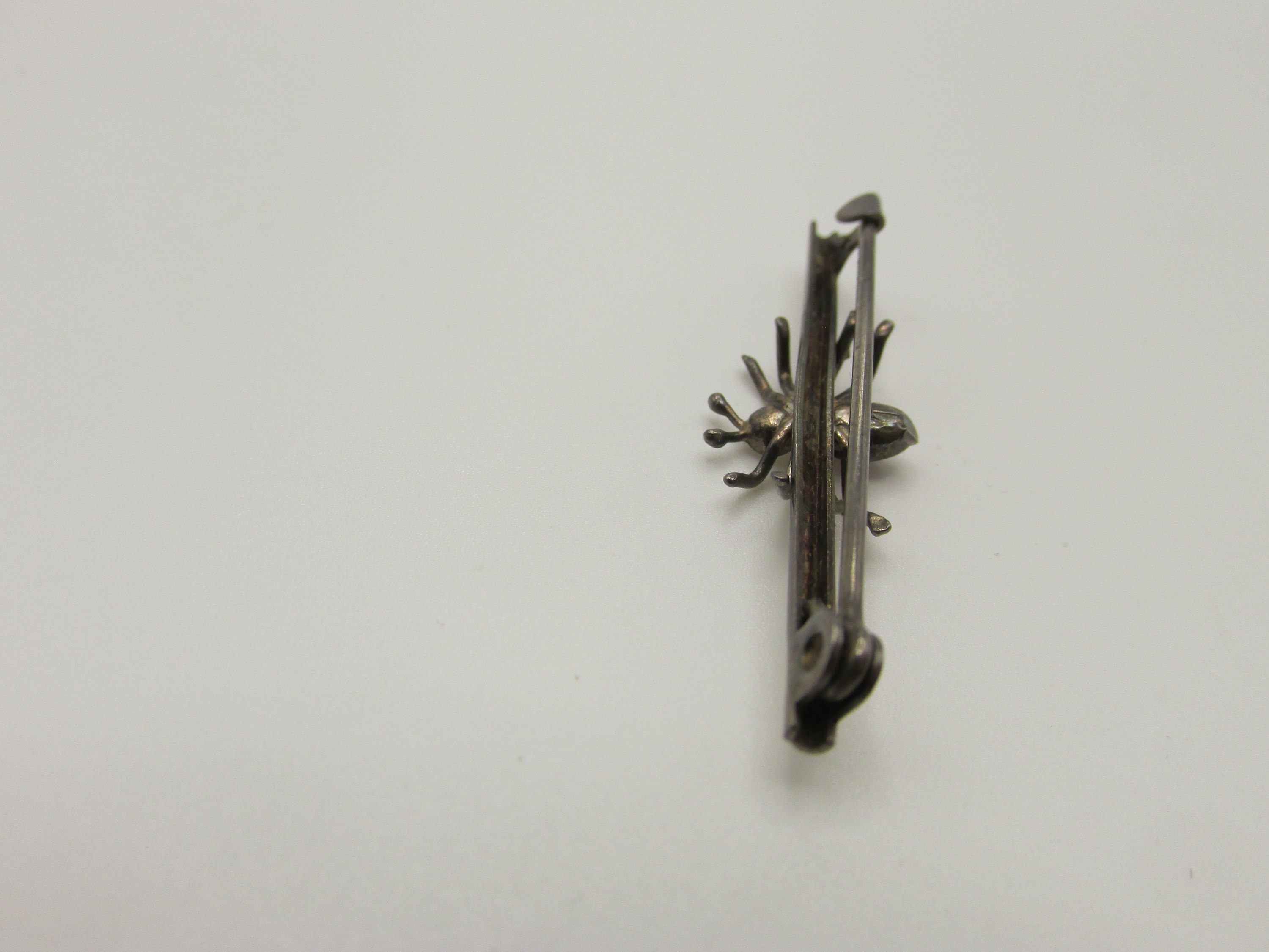 Spilla Ragno Vintage In Metallo Color Argento Con Cristalli AB/Trasparenti – 50 Mm