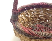 vintage basket, flower girl, Easter, country farmhouse wicker 10.5 quot wide, 4.5 quot deep, 12 quot tall Christmas office coworker teacher gift idea