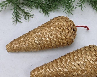 Large 6" Straw Pine Cone Ornament - Sold Individually to Suit Your Needs - Christmas Rustic Farmhouse Swedish Natural Minimalist Decor