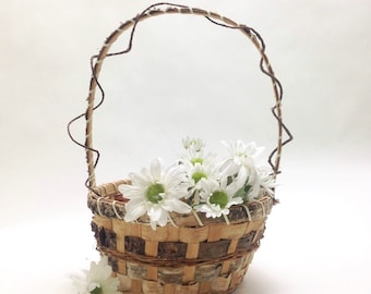 natural bark round basket browns, medium wicker 9.5" wide, 4.5" deep, 12.5" tall;coworker teacher gift idea