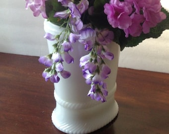 Brody oval milk glass vase; shabby chic centerpiece, wedding gift