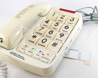 Vintage Corded Office Home Desk Phone - Big Button Plus - Braille, Memory, Speaker - Northwestern Bell Model 20200 - Landline TESTED