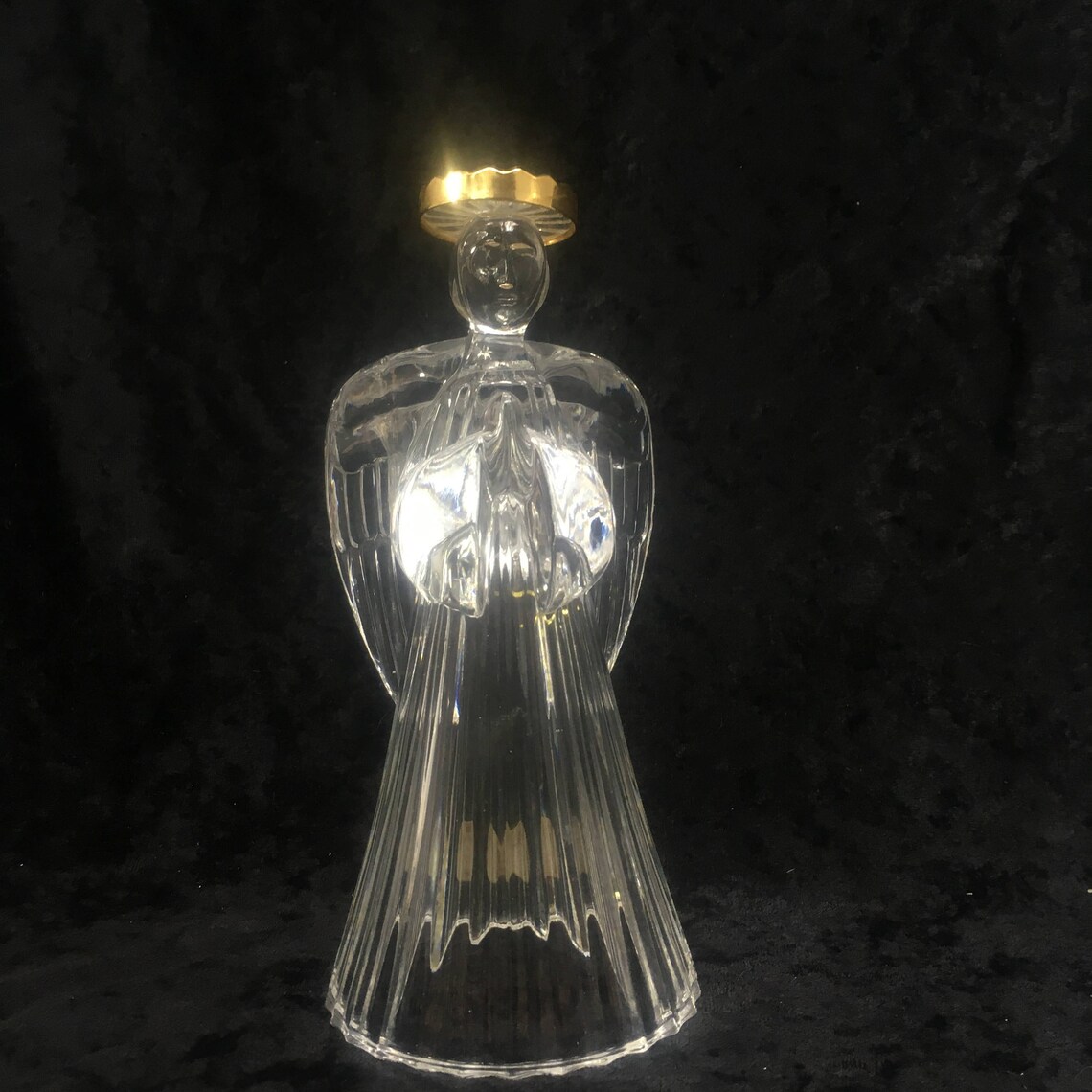 Stunning 24 Lead Crystal Glass Angel Candle Holder With Etsy