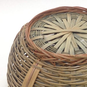 curvy round basket, wicker planter trash waste bin Christmas office coworker teacher gift idea image 5