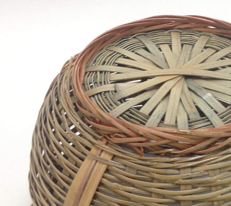 curvy round basket, wicker planter trash waste bin Christmas office coworker teacher gift idea image 5